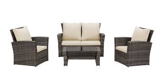 Rattan Garden Furniture 4 Piece Chairs