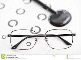 Glasses With Landolt Ring Chart Stock Photo Image Of