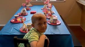 little boy left alone at birthday party