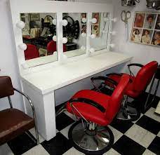 beauty salon makeup tables