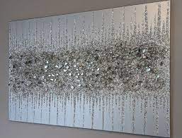 Silver Glam Glitter Wall Art Silver