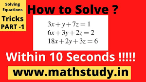 Shortcut To Solve Linear Equation In