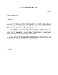 Official Letter Of Resignation Template Examples Letter Cover