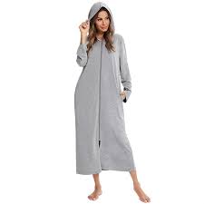 magazine women zipper robe long
