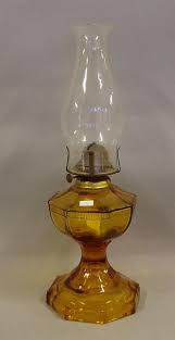 Amber Glass Oil Lamp Vintage Beauty