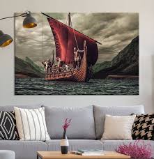 Viking Ship Wall Art Canvas Print