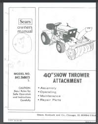Sears 40 Inch Snow Blower Thrower