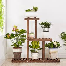 geebobo wood plant stand high low