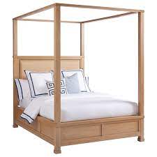 Wooden bed frames, which use wood slats running the width of the frame to support the bed, offer an ample foundation and go well when the rest of the. Barclay Butera Newport Shorecliff Queen Size Canopy Bed With Headboard Upholstered Belfort Furniture Canopy Beds