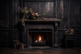 Vintage Style Dark Fireplace
