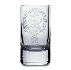 Collins Crystal Shot Glasses Gray Clan