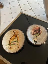 Decorated Ceramic Wall Plates Set Of 2
