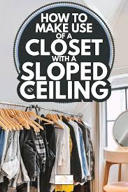 a closet with a sloped ceiling