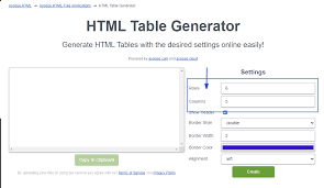 html table generator create html