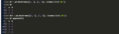 add row to dataframe pandas code exle