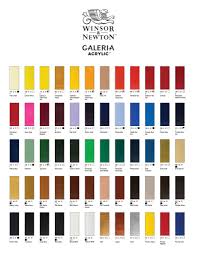 Winsor Newton Galeria Acrlic Colour Chart Winsornewton