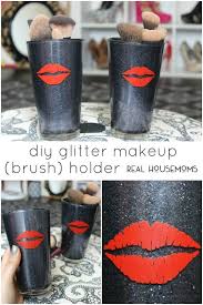 diy glitter makeup brush holder