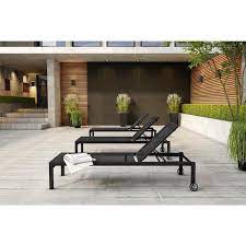 Brushed Aluminum Outdoor Chaise Lounge