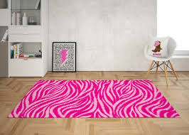 Pink Zebra Stripes Rug Preppy Room