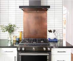 A copper tile backsplash is an easy to install choice. Copper Sheet Metal Backsplash Whaciendobuenasmigas