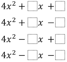 Factoring Quadratics A 4 Open Middle