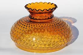 Vintage Amber Glass Hobnail Pattern