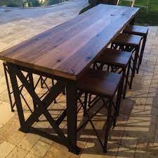 reclaimed oak ash outdoor bar table