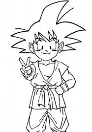 Una imagen fácil de dibujar, donde observamos muy animado a nuestro pequeño y querido guerrero de dragon ball (goku). Dibujo De Dragon Ball Z Kai Para Colorear