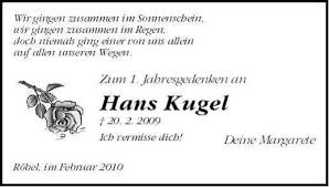 Hans Kugel | Nordkurier Anzeigen - 006001728801