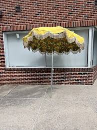 Patio Umbrella W Stand Vintage Fringe