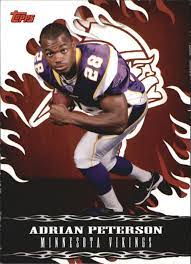 This adrian peterson card is worth less the the bowman chrome autograph but is very affordable for the person who does not want to break the bank. Beckett Com