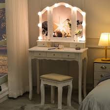 tiptiper vanity table set with lighted