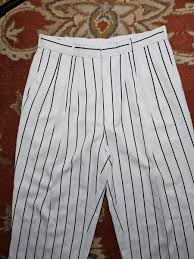 white pinstripe pleated pants w cuffs