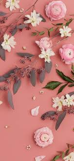 A collection of the top 57 aesthet. Aesthetic Desktop Wallpaper White Pink Flowers Branches Arranged On Pink Background Wallpaper Enjpg