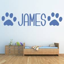 Personalised Name Paw Print Wall Sticker