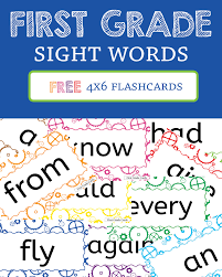 Help your 1st grader gain confidence as a reader with sight word flash cards that you can cut out and. First Grade Sight Words Flashcards One Beautiful Home
