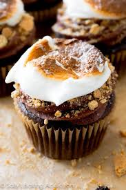 marshmallow filled s mores cupcakes