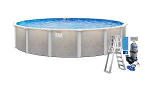 lomart emby luxury package 24 ft x 52 in metal frame round above ground pool with filter pump and ladder aw2452lw