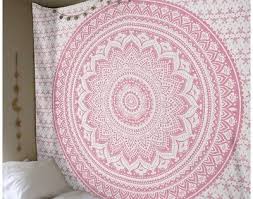 Kikan Queen Pink Ombre Cotton Wall Hanging Tapestry Hippie Boho Gypsy Mandala Bedsheet