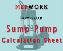 Sump Pump Size Excel Sheet Calculator