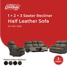 Half Leather Recliner Sofa Goodnite Nf