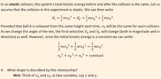 Solved In An Elastic Collision The