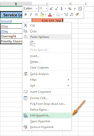 insert a hyperlink to another excel sheet