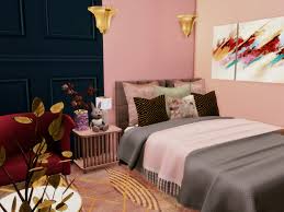 White Wine Art Deco Pink Teen Bedroom