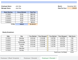 free excel timesheet template for