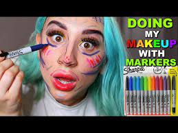 doing my makeup with sharpies