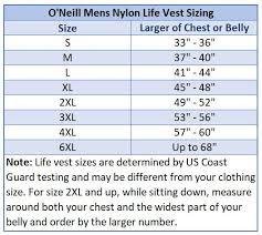 Oneill Mens Superlite Life Vest Us Coast Guard Approved Nylon Lifejacket