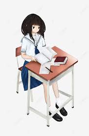 Mix race students sitting in row at table desk vector. Female Student Sitting At The Desk Reading A Book Students Study Reading Png Transparent Clipart Image And Psd File For Free Download