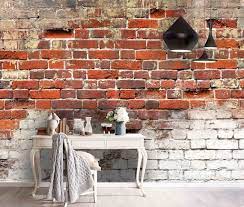 3d Old Red Bricks Wallpaper Dirty Paint