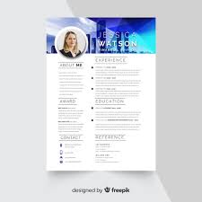 Curriculum Vitae Template With Photo Vector Free Download